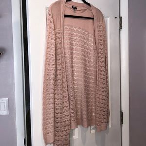 💕Perfect for fall: long pink knit cardigan